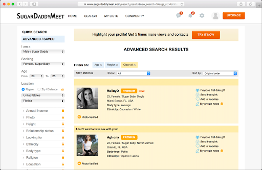 staying anonymous on sugar daddy website